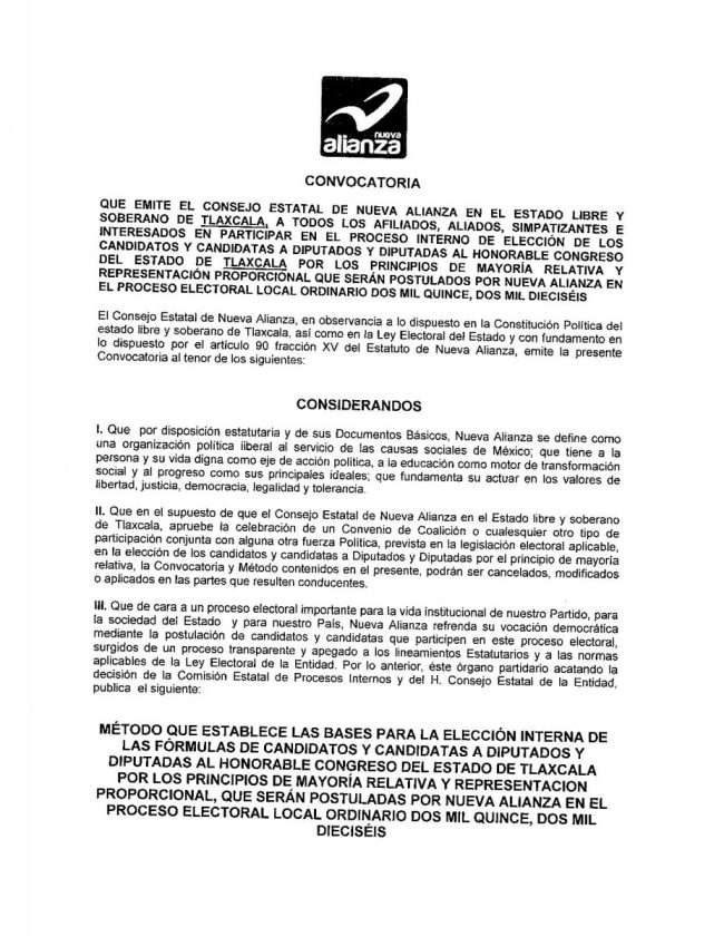convocatoria diputaciones Proceso Interno Nueva Alianza Tlax (1)